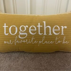 Cozy Yellow Accent Pillow with Inspirational Text